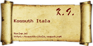 Kossuth Itala névjegykártya